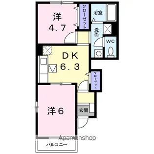 メゾン・アルル【1階】の間取り