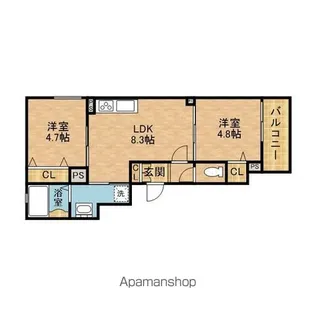 クリエオーレ郡津Ⅰ【1階】の間取り