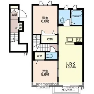 ビヤーネ【202号室】の間取り