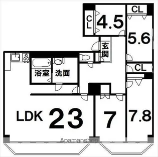 ホワイトパレス【10階】の間取り