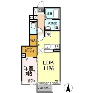 リバティ中田【1階】の間取り