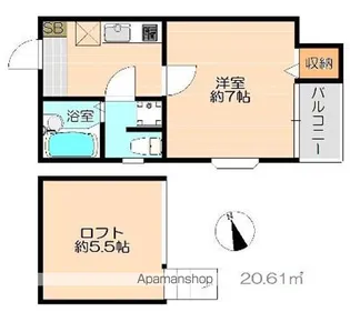 ピュア箱崎東参番館【1階】の間取り