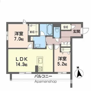シエン・ド・デミオ 一番館【2階】の間取り