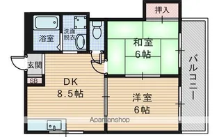 アメニティ豊里【103号室】の間取り