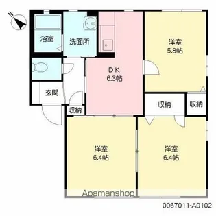 アメニティ21 A棟【1階】の間取り