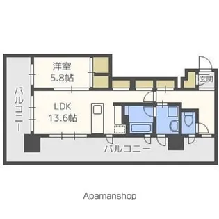 テングッド渡辺通【11階】の間取り