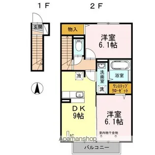 ボヌール B【2階】の間取り