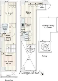 カスタリア八丁堀【10階】の間取り