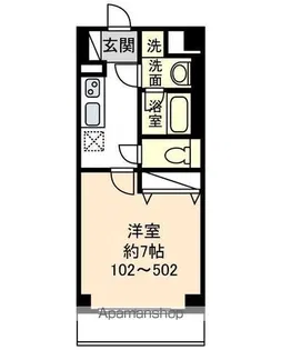 ヴァンドムール【102号室】の間取り