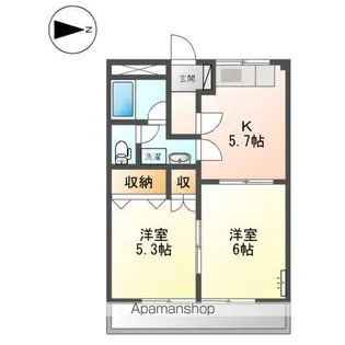 メゾンユニベール【2階】の間取り