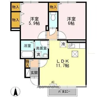 シャルマン Ⅱ【1階】の間取り