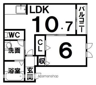 グッドラック【102号室】の間取り