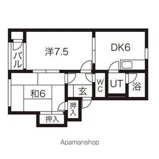 アップルヴィレッジX【202号室】の間取り