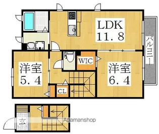 PRIMEVEREⅡ番館【202号室】の間取り