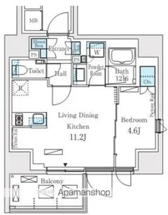 プライムガーデン恵比寿南【11階】の間取り
