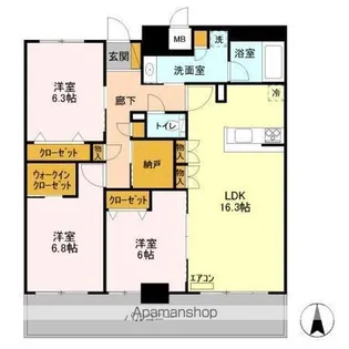 フロンティア・コンフォート研究学園【14階】の間取り