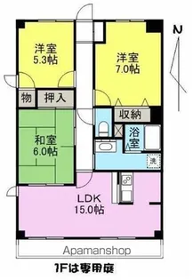 フィネス伏石【103号室】の間取り
