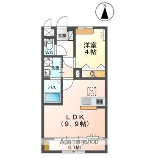 1LDKの間取り画像