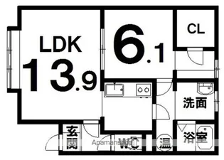 プチロイヤル【3階】の間取り