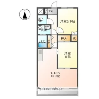 スカイハイツ野田【4階】の間取り
