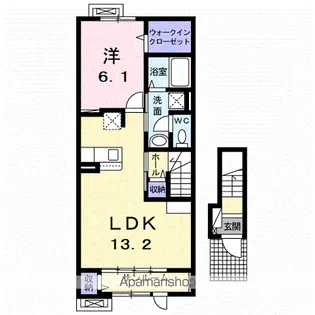 フォンテーヌⅢ C【2階】の間取り