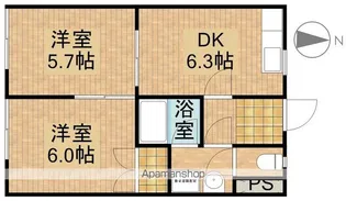 ピアハイツヒロセA棟【1階】の間取り