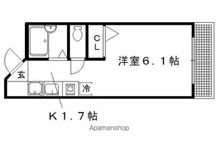 ココムス野崎【106号室】の間取り