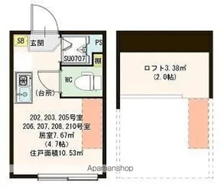 ハーモニーテラス豊島Ⅴ【2階】の間取り