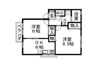 エトワール四賀E棟【118号室】の間取り