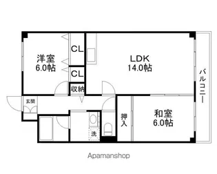 グリーン茨木【2階】の間取り