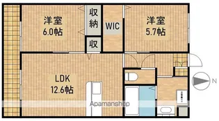 ウエストコート六軒【4階】の間取り