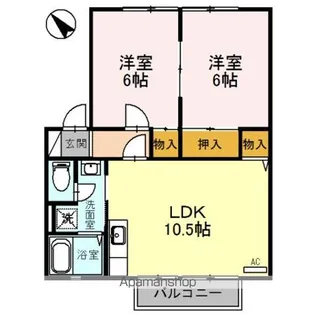 ウィンディアおだ A【1階】の間取り