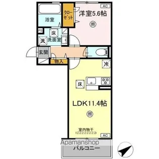 WM新八代 B棟【1階】の間取り