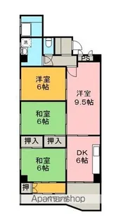 アサヒパレス宇高【6階】の間取り