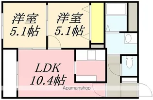 2LDKの間取り画像