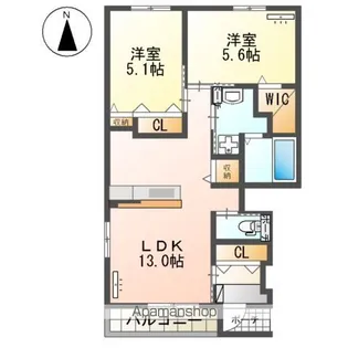 ディアコート南方【1階】の間取り