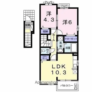 東京都八王子市下恩方町【アパート】の間取り