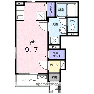 シャン ド フルール【1階】の間取り