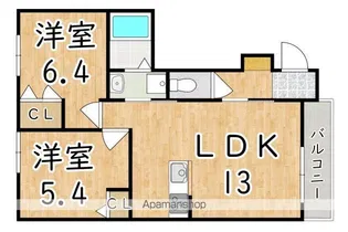 シャーメゾン疋相【1階】の間取り