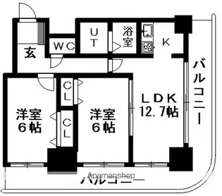 ティアラタワー中島倶楽部(Ⅰ−Ⅳ)【5階】の間取り