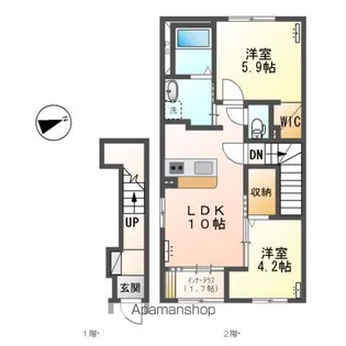 仮)取手市寺田アパート【2階】の間取り