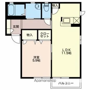 ディアスシャインA棟【101号室】の間取り