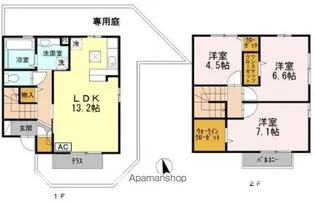 山口県周南市大字下上【テラスハウス】の間取り