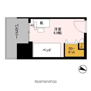 ロイヤルパークスER万代 SHARE万代【205-I号室】の間取り