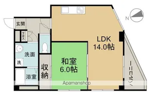 第2メゾン庚午【403号室】の間取り