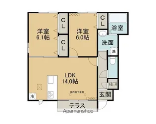 ベルフェリシア【1階】の間取り