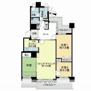 ライフプラザ北2条【1503号室】の間取り