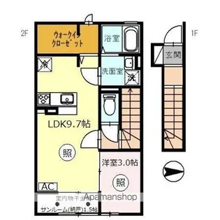 グラン コンフォレア【202号室】の間取り