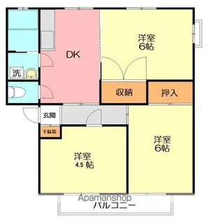 コーポエリカB【1階】の間取り