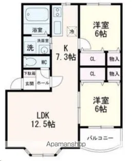 グランシャリオ【201号室】の間取り